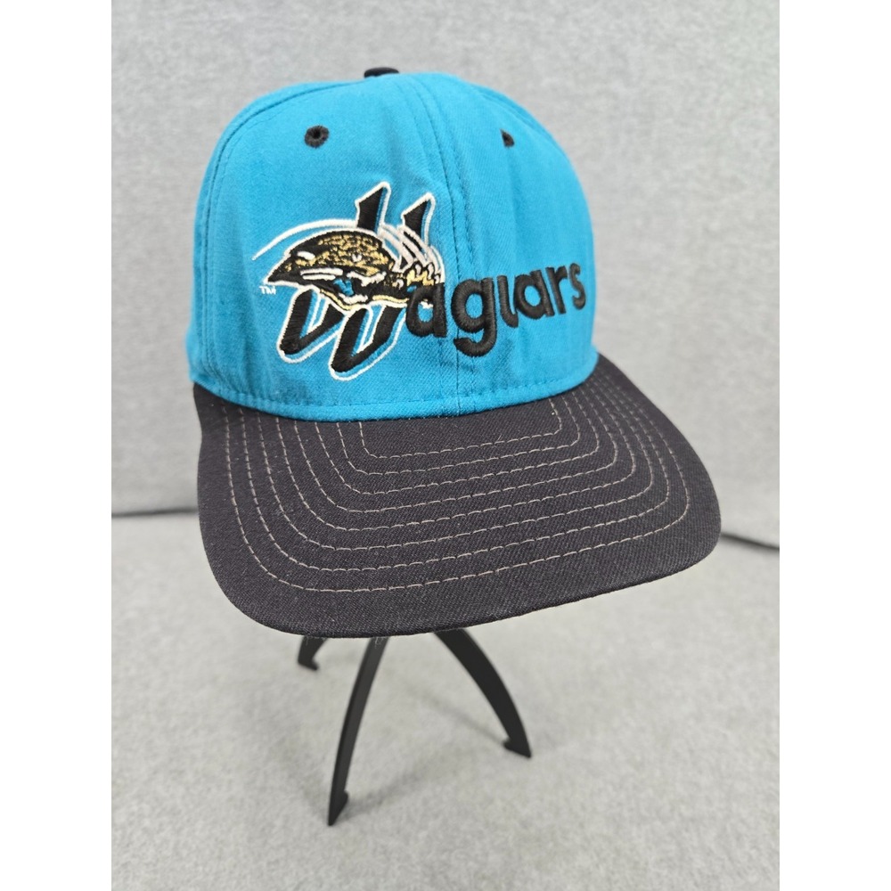 Vtg Jacksonville Jaguars Swiper Logo Blue Hat KMG New Era Strapback 90s NFL Rare